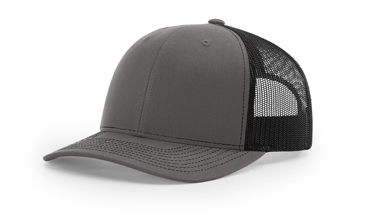 Richardson 112 Trucker Hat with Custom Engraved Leather Patch