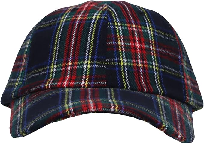 Tartan Hat with Custom Engraved Leather Patch