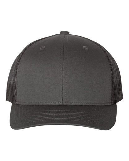 Yupoong 6606 Trucker Hat with Engraved Leather Patch