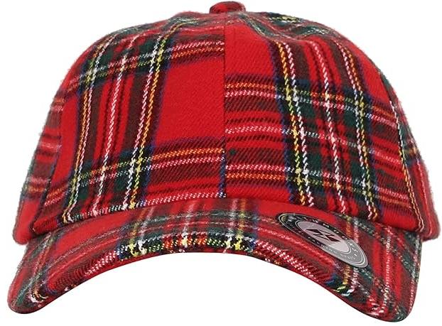 Tartan Hat with Custom Engraved Leather Patch