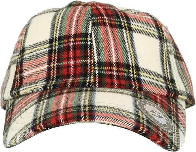 Tartan Hat with Custom Engraved Leather Patch