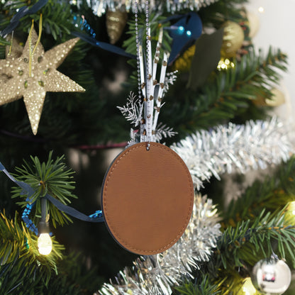 Round Leatherette Christmas Ornaments with Custom Design