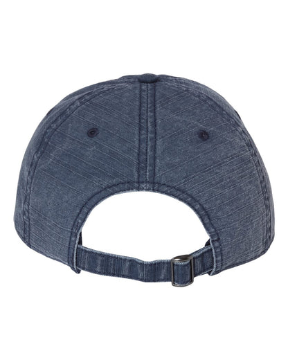 Denim Dad Hat with Custom Engraved Leather Patch - Sportsman