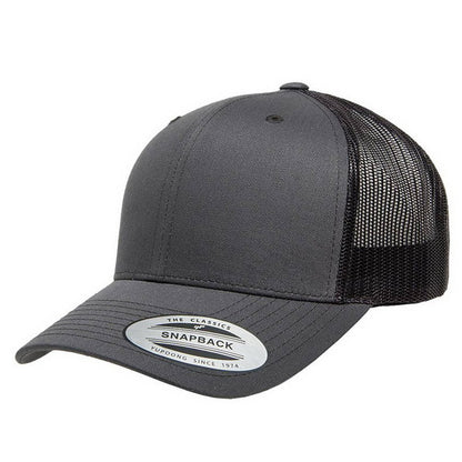 Yupoong 6606 Trucker Hat with Engraved Leather Patch