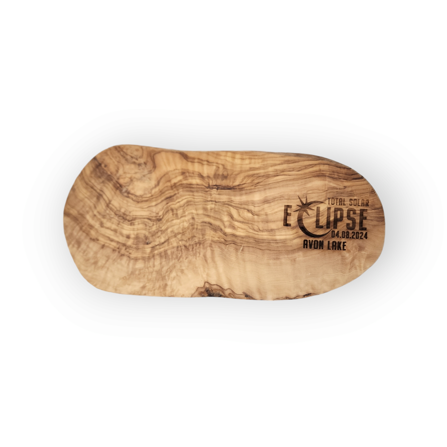 Total Solar Eclipse 2024 Olive Wood Cutting Board