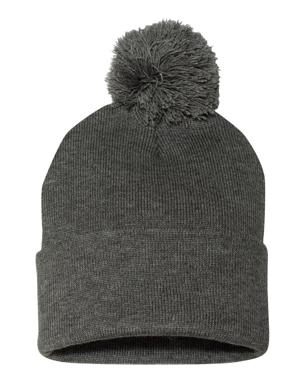 Pom Cuffed Beanie with Custom Patch