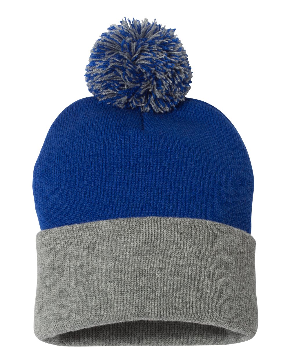 Pom Cuffed Beanie with Custom Patch