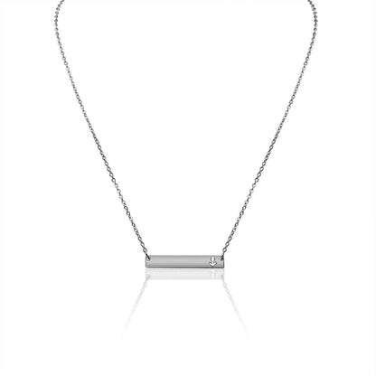 Anchor Cutout Horizontal Bar Stainless Steel Necklace