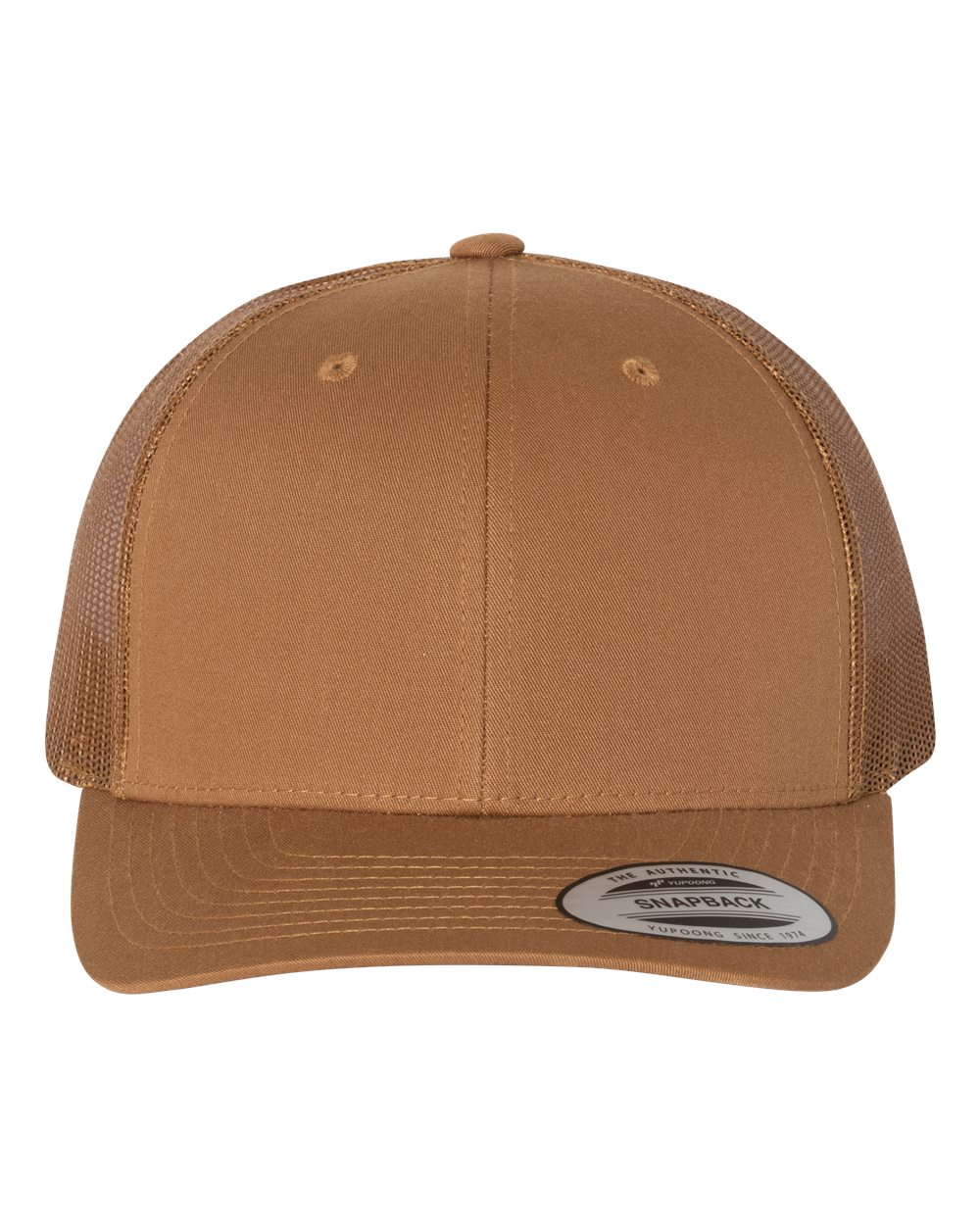 Yupoong 6606 Trucker Hat with Engraved Leather Patch