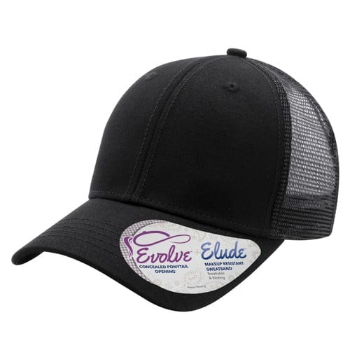 Ponytail Trucker Hat with Custom Engraved Leather Patch - Infinity Her Charlie