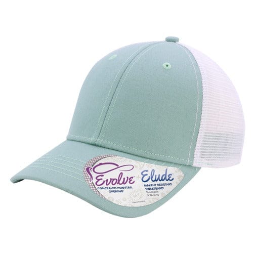 Ponytail Trucker Hat with Custom Engraved Leather Patch - Infinity Her Charlie