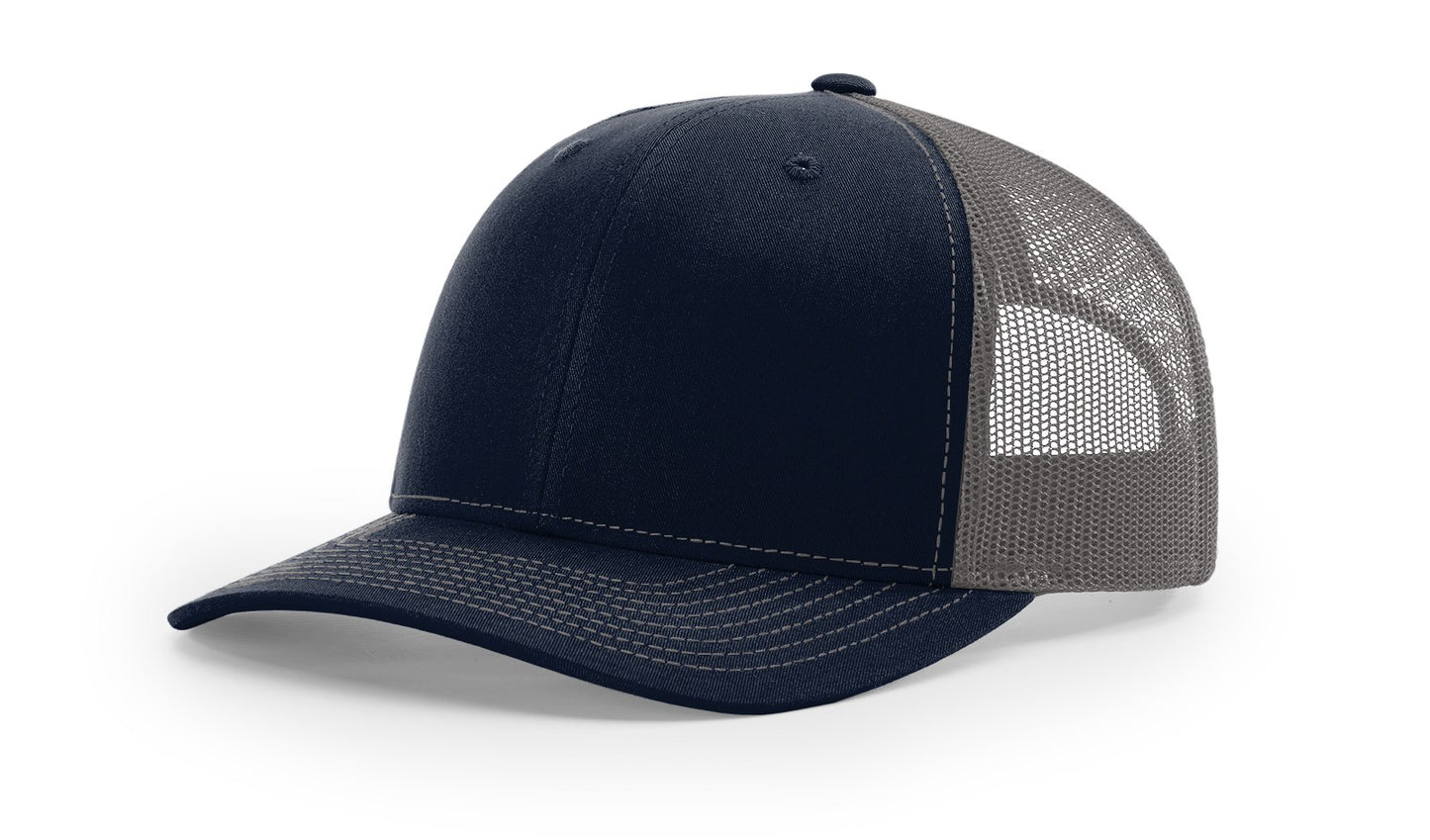 Richardson 112 Trucker Hat with Custom Engraved Leather Patch